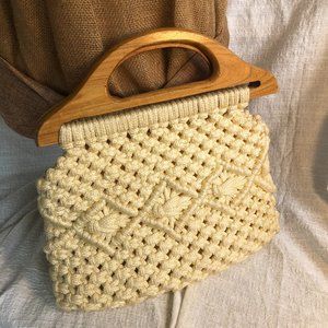 Macrame Handbag, purse, retro, vintage